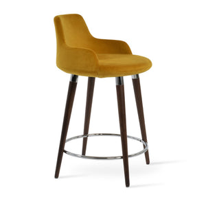 Soho Concept Dervish Wood Barstools & Counterstools - Premium Upholstered Designs With 10-year Guarantee, 350 Lbs Capacity Walnut,Chrome  Soho-concept-dining-chair-06672