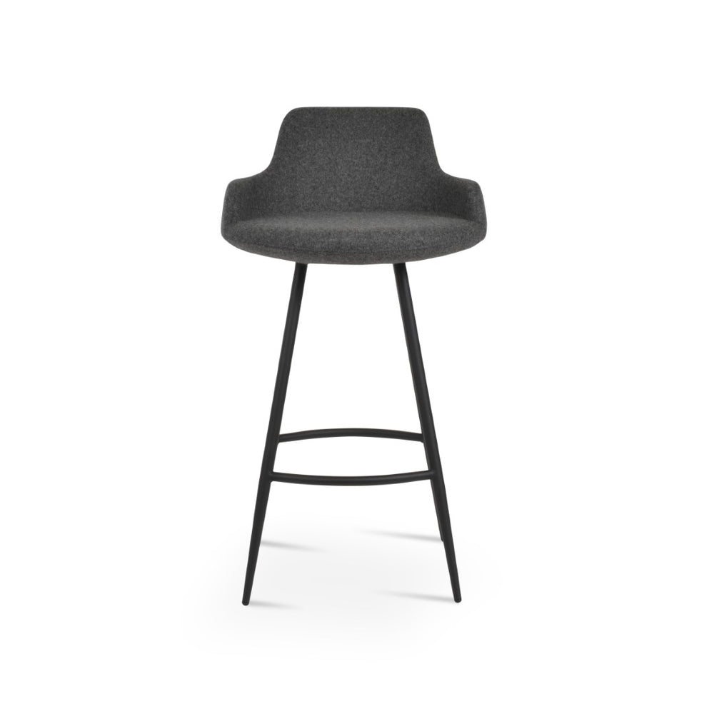 Soho Concept Dervish Galata Barstools & Counterstools - Stylish Camira Blazer Wool, 10-year Guarantee, 350 Lbs Capacity Black,Dark Grey Steel Tubular Legs Soho-concept-dining-chair-07789