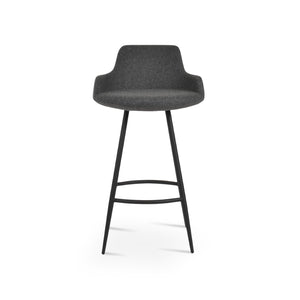 Soho Concept Dervish Galata Barstools & Counterstools - Stylish Camira Blazer Wool, 10-year Guarantee, 350 Lbs Capacity Black,Dark Grey Steel Tubular Legs Soho-concept-dining-chair-11564