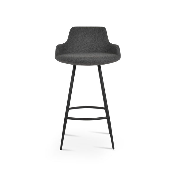 Soho Concept Dervish Galata Barstools & Counterstools - Stylish Camira Blazer Wool, 10-year Guarantee, 350 Lbs Capacity Black,Dark Grey Steel Tubular Legs Soho-concept-dining-chair-11564