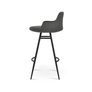 Soho Concept Dervish Galata Barstools & Counterstools - Stylish Camira Blazer Wool, 10-year Guarantee, 350 Lbs Capacity Black,Dark Grey Steel Tubular Legs Soho-concept-dining-chair-07789