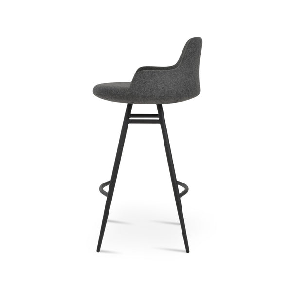 Soho Concept Dervish Galata Barstools & Counterstools - Stylish Camira Blazer Wool, 10-year Guarantee, 350 Lbs Capacity Black,Dark Grey Steel Tubular Legs Soho-concept-dining-chair-07789