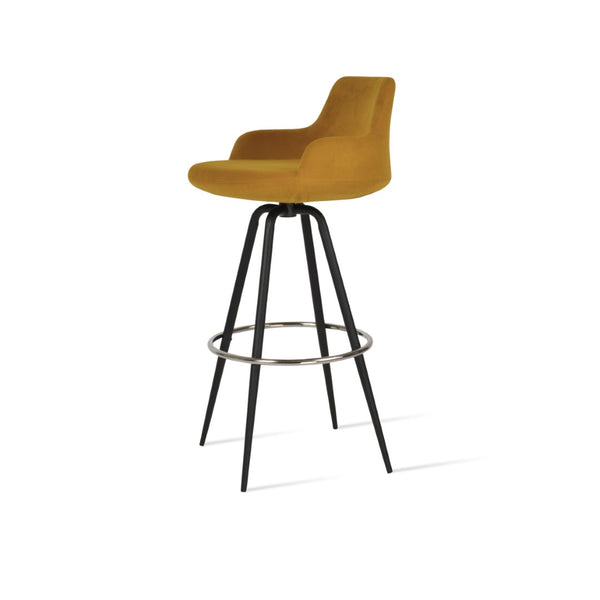 Soho Concept Dervish Max Barstools & Counterstools – Stylish Swivel Seating In Boucle, Velvet & Nubuck Fabrics Black Steel Tubular Legs Black ,S.Steel ,Walnut Finish Soho-concept-dining-chair-11566