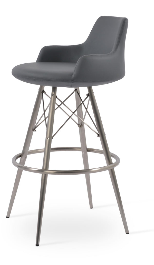 Soho Concept Dervish Mw Barstools & Counterstools – Stylish Comfort, 2-year Guarantee, Durable Ppm Leatherette, 350 Lbs Capacity Grey  Soho-concept-dining-chair-11570