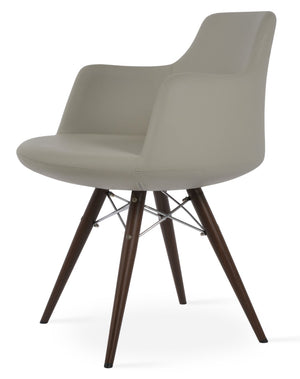 Soho Concept Dervish Elegant Dining Armchair In Soft Green Leatherette - 2-year Guarantee, Modern Comfort! Walnut,Light Grey  Soho-concept-dining-chair-02390