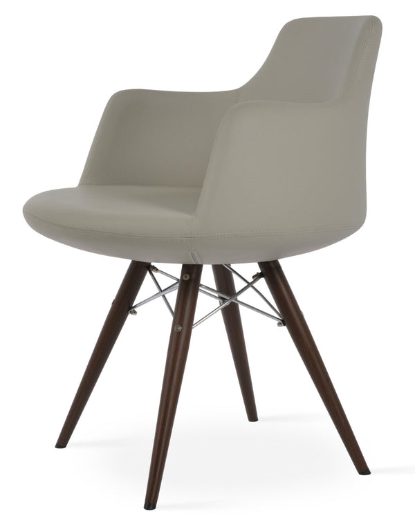 Soho Concept Dervish Elegant Dining Armchair In Soft Green Leatherette - 2-year Guarantee, Modern Comfort! Walnut,Light Grey  Soho-concept-dining-chair-02390