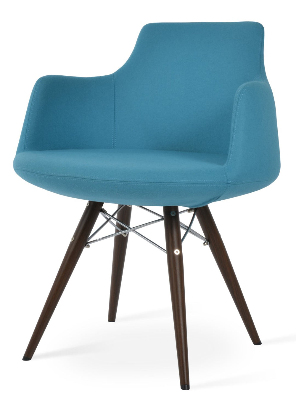 Soho Concept Dervish Mw Dining Armchair - Luxurious Wool Fabric, 10-year Guarantee, Stylish Walnut & Turquoise Design Walnut,Turquoise  Soho-concept-dining-chair-02387