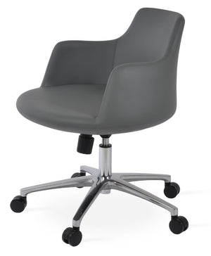Soho Concept Dervish Arm (Ppm-fr) - Premium Leatherette Design With 2-year Warranty In Soft Black Finish Grey  Soho-concept-dining-chair-11736