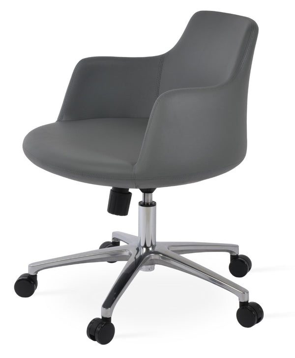 Soho Concept Dervish Arm (Ppm-fr) - Premium Leatherette Design With 2-year Warranty In Soft Black Finish Grey  Soho-concept-dining-chair-11736
