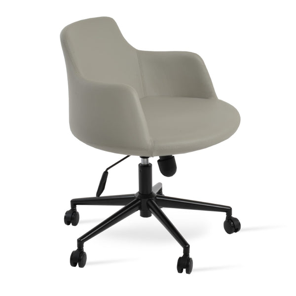 Soho Concept Dervish Arm (Ppm-fr) - Premium Leatherette Design With 2-year Warranty In Soft Black Finish Black,Light Grey  Soho-concept-dining-chair-11735