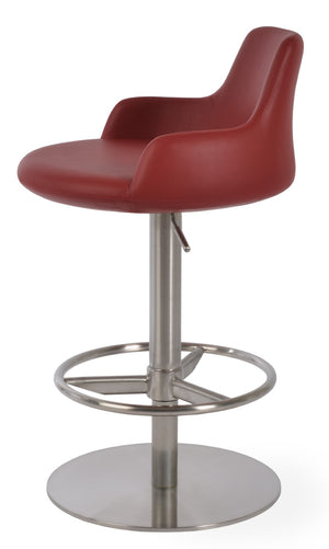 Soho Concept Dervish Adjustable Piston Stool With Full Footrest – Stylish Leatherette, 2-year Warranty, Blue Finish Red  Soho-concept-dining-chair-11574