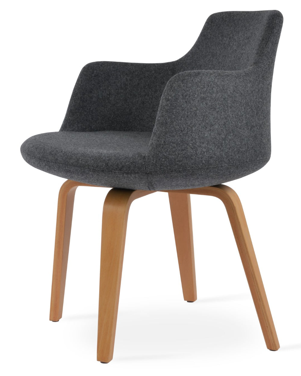 Soho Concept Dervish Plywood Armchair Dining Chair In Orange - Premium Camira Blazer Wool & 10-year Warranty! Walnut,Silver  Soho-concept-dining-chair-02401