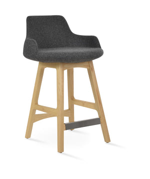 Soho Concept Dervish Pr-wood Barstools & Counterstools - Ergonomic Design, Camira Wool, 10-year Guarantee, Dark Grey Ash,Natural,Dark Grey  Soho-concept-dining-chair-11577