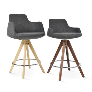 Soho Concept Dervish Pyramid Barstools & Counterstools - Premium Camira Wool, 10-year Guarantee, Stylish Design Dark Grey  Soho-concept-dining-chair-11583