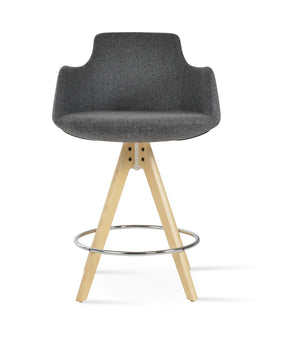 Soho Concept Dervish Pyramid Barstools & Counterstools - Premium Camira Wool, 10-year Guarantee, Stylish Design Ash,Natural,Dark Grey  Soho-concept-dining-chair-11584