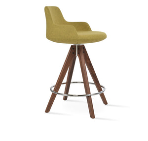 Soho Concept Dervish Pyramid Barstools & Counterstools - Premium Camira Wool, 10-year Guarantee, Stylish Design Walnut  Soho-concept-dining-chair-11579