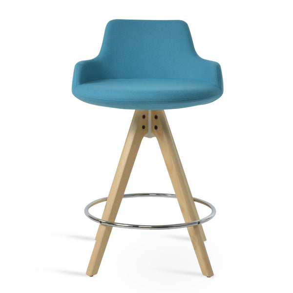 Soho Concept Dervish Pyramid Barstools & Counterstools - Premium Camira Wool, 10-year Guarantee, Stylish Design Natural,Ash,Turquoise  Soho-concept-dining-chair-11581