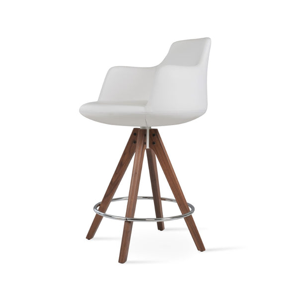 Soho Concept Dervish Pyramid Barstools & Counterstools – Stylish Solid Wood Swivel Stools, 2-year Guarantee! Walnut,White  Soho-concept-dining-chair-11578