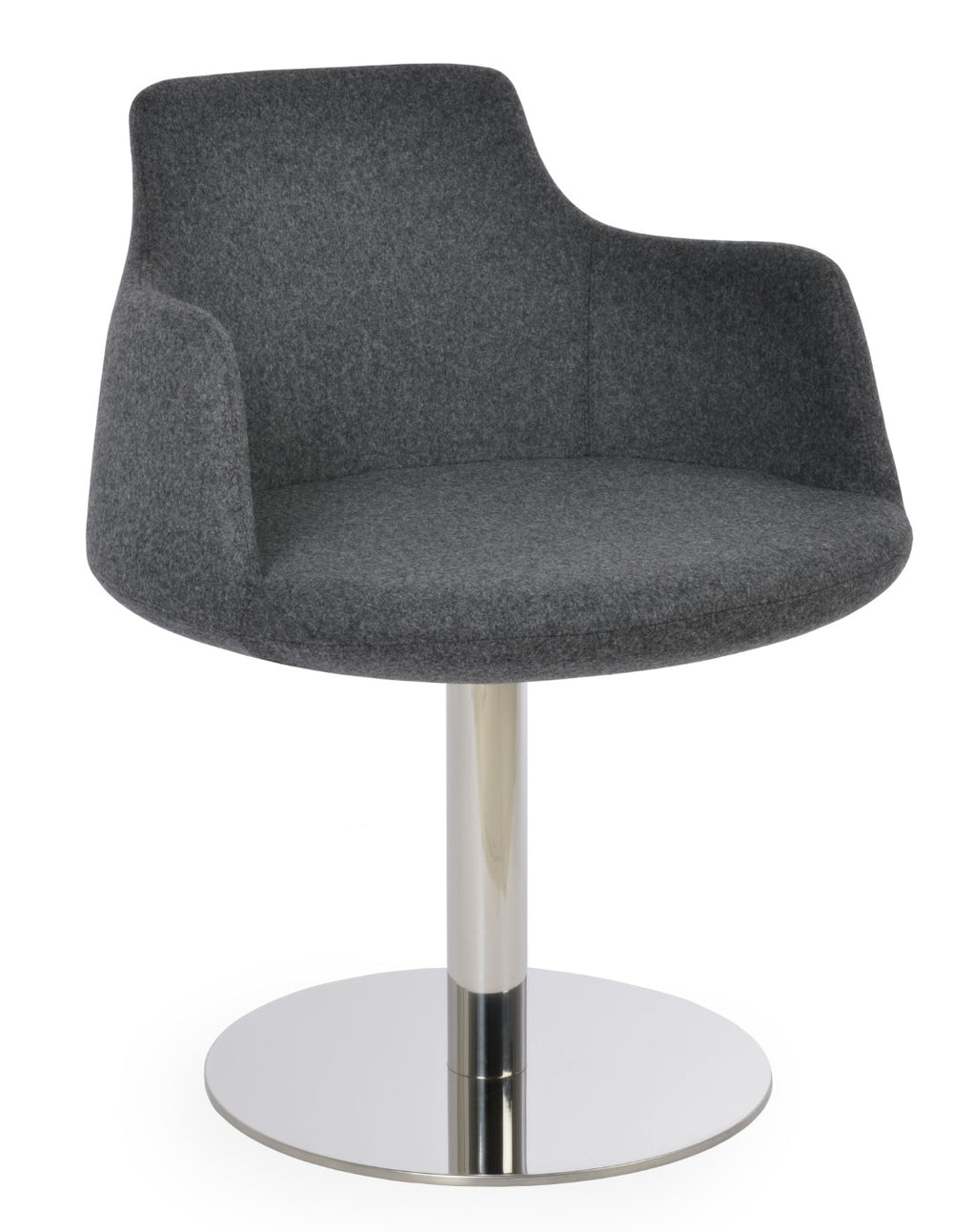Soho Concept Dervish Round Swivel Armchair – Stylish Orange Dining Chair In Camira Blazer Wool With 10-year Guarantee Chrome,Dark Grey  Soho-concept-dining-chair-02430