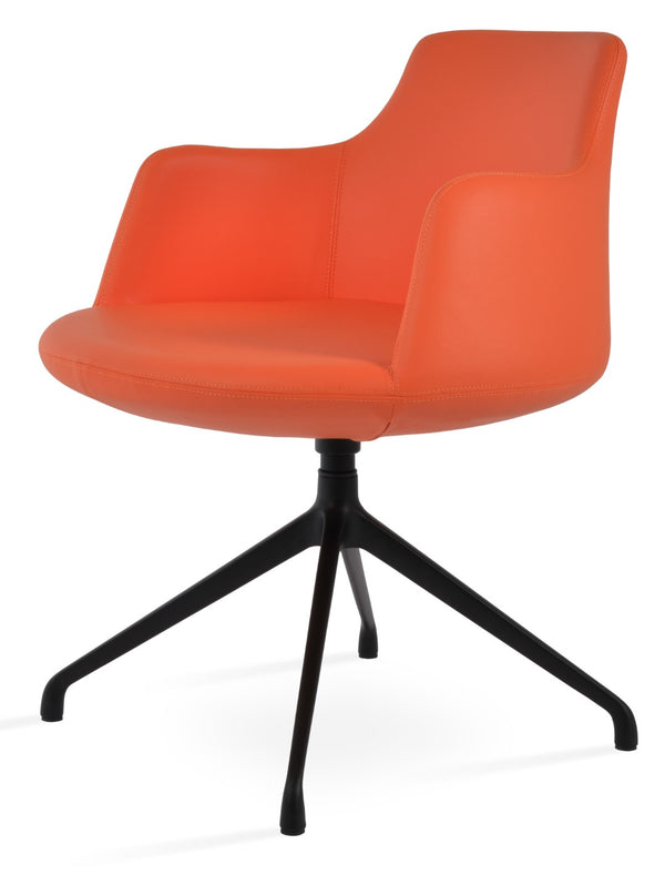 Soho Concept Dervish Stylish Spider Swivel Armchair Dining Chair With 2-year Guarantee - Soft Leatherette Comfort Black,Orange  Soho-concept-dining-chair-02452