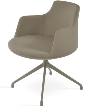 Soho Concept Dervish Stylish Spider Swivel Armchair Dining Chair – Premium Boucle, Velvet & Nubuck Fabrics, Grey Beige  Soho-concept-dining-chair-02454