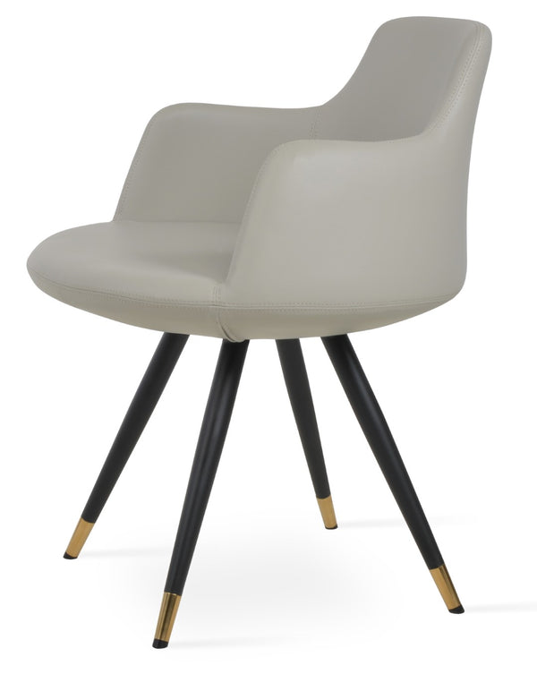 Soho Concept Dervish Star Armchair - Stylish Leatherette Dining Chair In Soft Orange, Black, Gold & Brass Finishes Black,Gold,Brass,Light Grey  Soho-concept-dining-chair-02487