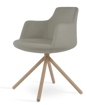 Soho Concept Dervish Stick Swivel Armchair - Stylish Leatherette Dining Chair With 2-year Guarantee In Light Grey Natural,Light Grey Steel Tube Soho-concept-dining-chair-02509