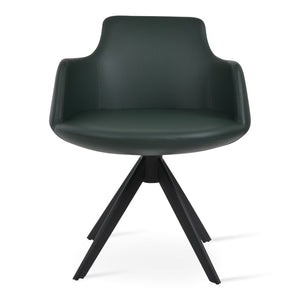 Soho Concept Dervish Sword Dining Armchair - Elegant Leatherette Chair With Memory Swivel & 2-year Guarantee Black,Green  Soho-concept-dining-chair-02523