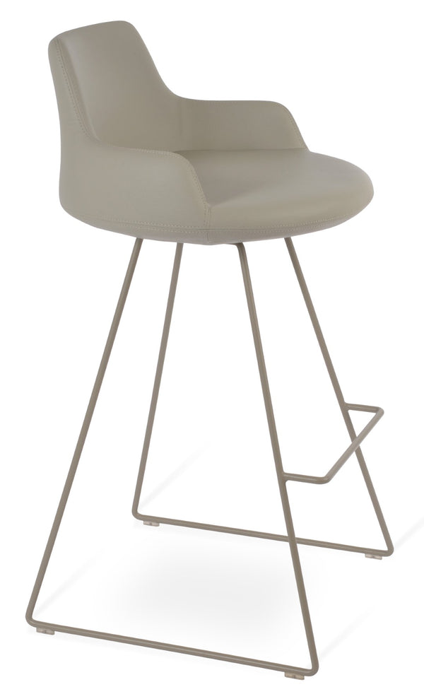 Soho Concept Dervish Wire Barstools & Counterstools - Stylish Ergonomic Design, Durable Leatherette, 2-year Warranty Light Grey  Soho-concept-dining-chair-11586