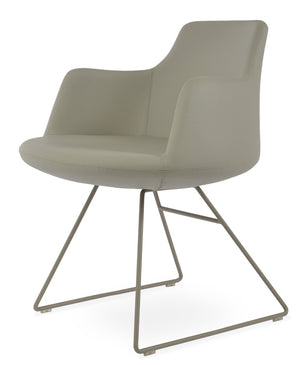 Soho Concept Dervish Wire Armchair Dining Chair – Stylish Ppm-fr Leatherette, Chrome Finish, 2-year Guarantee! Light Grey  Soho-concept-dining-chair-02561