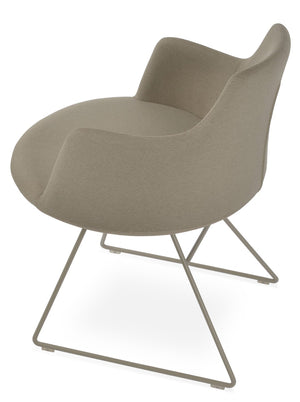 Soho Concept Dervish Wire Armchair Dining Chair - Premium Camira Fabrics, 10-year Guarantee, Stylish & Durable Beige  Soho-concept-dining-chair-02560