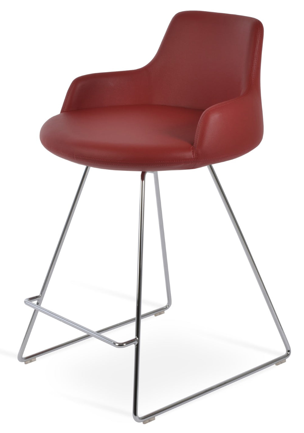 Soho Concept Dervish Wire Barstools & Counterstools - Stylish Ergonomic Design, Durable Leatherette, 2-year Warranty Red  Soho-concept-dining-chair-11587