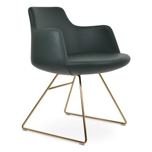 Soho Concept Dervish Wire Armchair Dining Chair – Stylish Ppm-fr Leatherette, Chrome Finish, 2-year Guarantee! Gold,Green  Soho-concept-dining-chair-02556