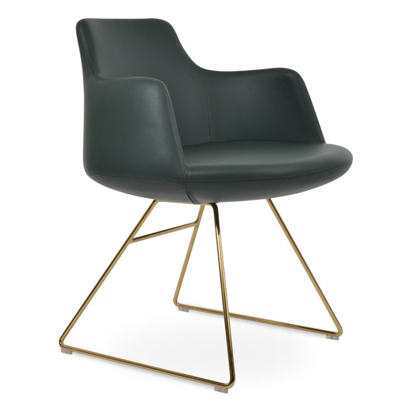 Soho Concept Dervish Wire Armchair Dining Chair – Stylish Ppm-fr Leatherette, Chrome Finish, 2-year Guarantee! Gold,Green  Soho-concept-dining-chair-02556