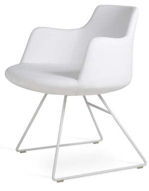 Soho Concept Dervish Wire Armchair Dining Chair – Stylish Ppm-fr Leatherette, Chrome Finish, 2-year Guarantee! White  Soho-concept-dining-chair-02569