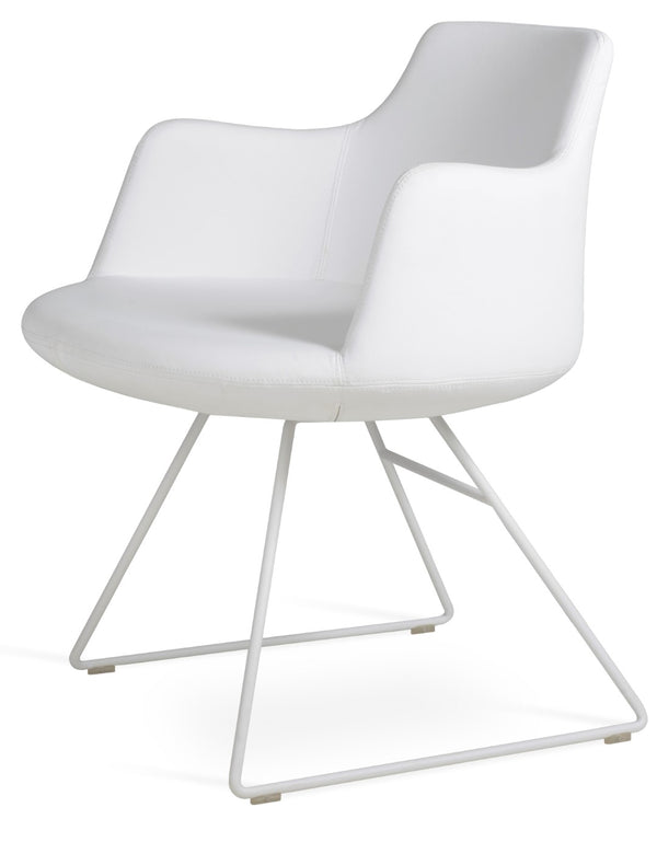 Soho Concept Dervish Wire Armchair Dining Chair – Stylish Ppm-fr Leatherette, Chrome Finish, 2-year Guarantee! White  Soho-concept-dining-chair-02569