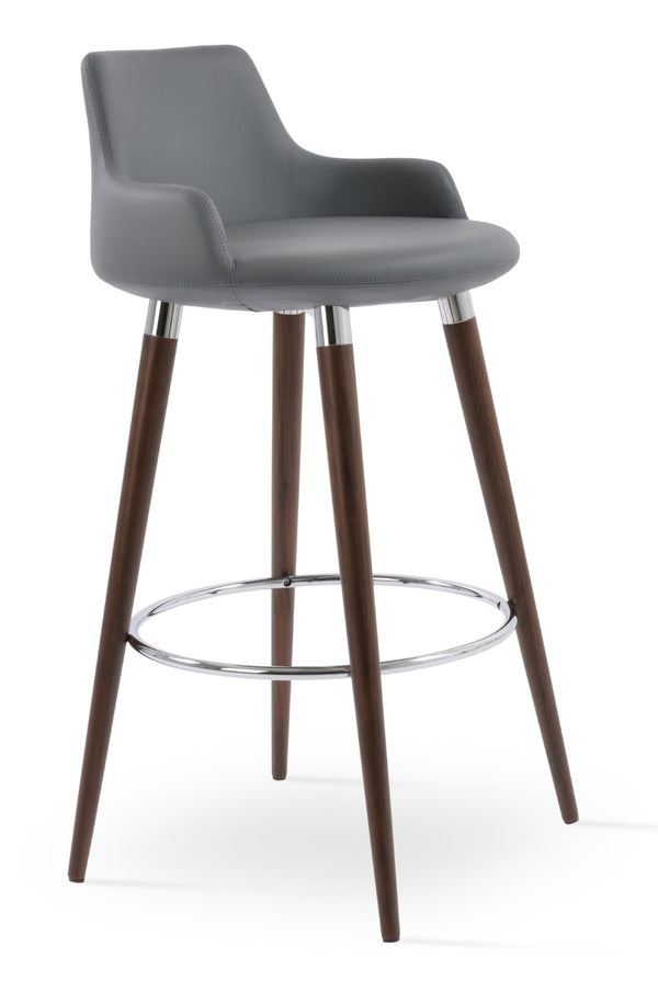 Soho Concept Dervish Barstools & Counterstools - Elegant Walnut Finish, Durable Leatherette, 2-year Guarantee! Walnut,Grey  Soho-concept-dining-chair-11588