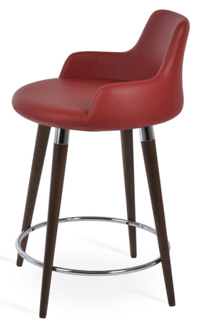 Soho Concept Dervish Barstools & Counterstools - Elegant Walnut Finish, Durable Leatherette, 2-year Guarantee! Walnut,Red  Soho-concept-dining-chair-11591