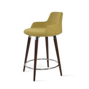 Soho Concept Dervish Wood Barstools & Counterstools - Premium Camira Blazer Wool, 10-year Guarantee, Stylish Design Walnut  Soho-concept-dining-chair-11589