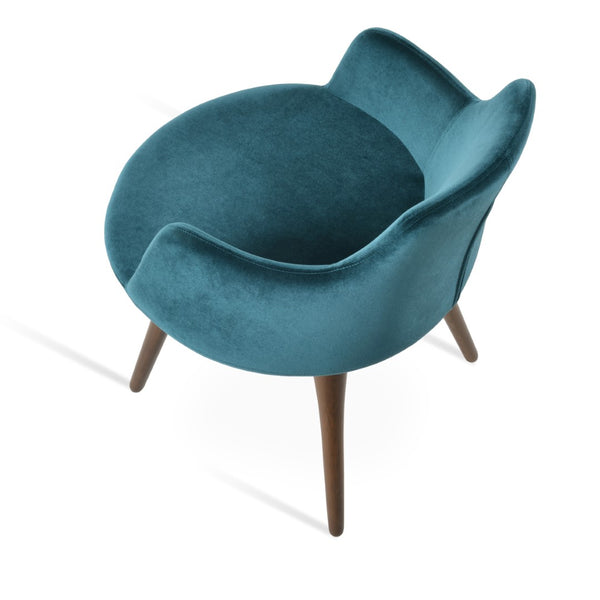 Soho Concept Dervish Wood Dining Armchair - Elegant Comfort With Premium Camira Fabrics & 10-year Guarantee, Walnut Walnut,Green  Soho-concept-dining-chair-02573