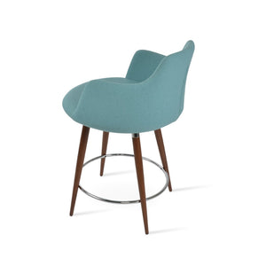 Soho Concept Dervish Ana Barstools & Counterstools - Elegant Camira Yoredale Fabric, 10-year Guarantee, Durable Design Walnut,Green  Soho-concept-dining-chair-11545