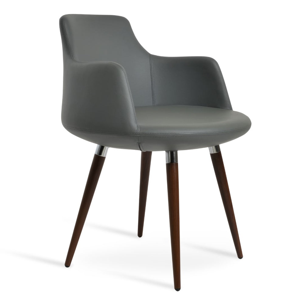 Soho Concept Dervish Ana Armchair Dining Chair - Stylish Leatherette Seat, Metal Legs, 2-year Guarantee & Durable Design Grey,Black,Gold  Soho-concept-dining-chair-02346