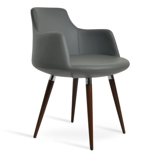 Soho Concept Dervish Ana Armchair Dining Chair - Stylish Leatherette Seat, Metal Legs, 2-year Guarantee & Durable Design Walnut  Soho-concept-dining-chair-02285