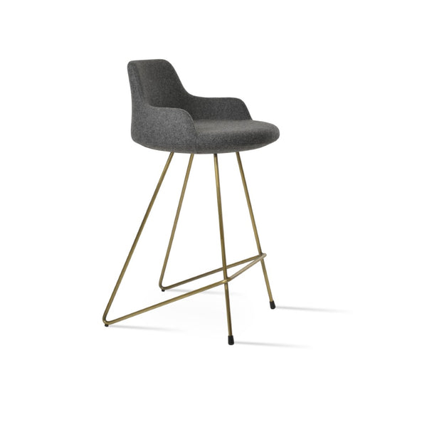Soho Concept Dervish Cat-wire Barstools With Camira Blazer Wool Fabric – Ergonomic Design & 10-year Guarantee Bronze,Dark Grey  Soho-concept-dining-chair-07780