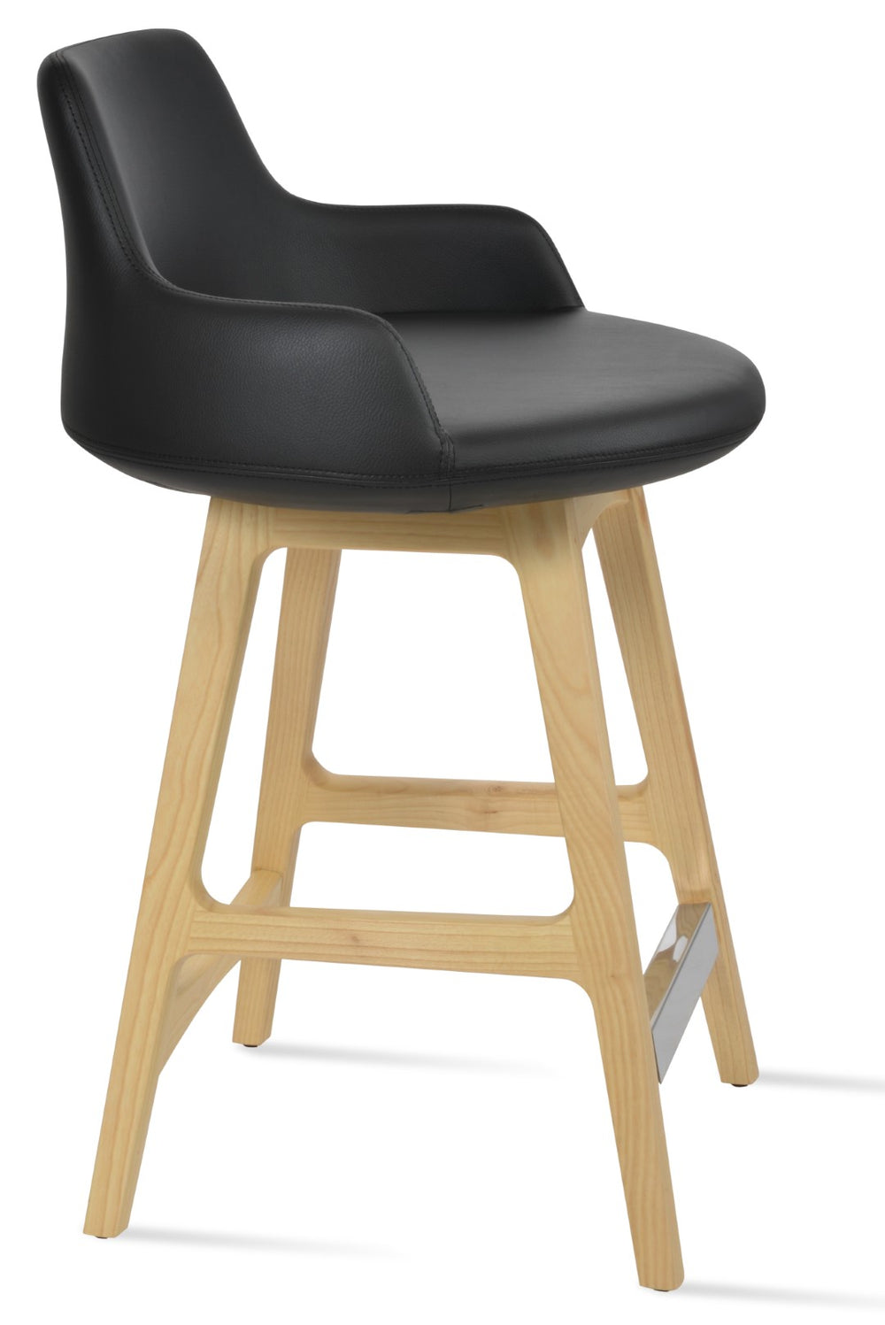 Soho Concept Dervish Stylish Barstools & Counterstools - Solid Wood, Memory Swivel, 2-year Guarantee, 350 Lbs Capacity Ash,Natural,Black  Soho-concept-dining-chair-07783