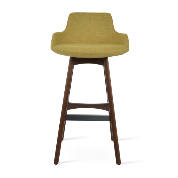 Soho Concept Dervish Pr-wood Barstools & Counterstools - Ergonomic Design, Camira Wool, 10-year Guarantee, Dark Grey Walnut  Soho-concept-dining-chair-11548