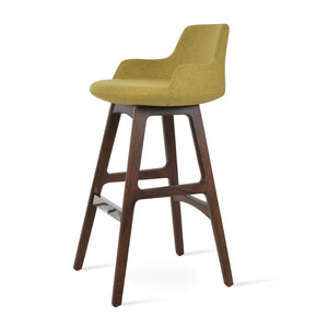 Soho Concept Dervish Pr-wood Barstools & Counterstools - Ergonomic Design, Camira Wool, 10-year Guarantee, Dark Grey Walnut  Soho-concept-dining-chair-07782