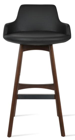 Soho Concept Dervish Stylish Barstools & Counterstools - Solid Wood, Memory Swivel, 2-year Guarantee, 350 Lbs Capacity Walnut,Black  Soho-concept-dining-chair-11547