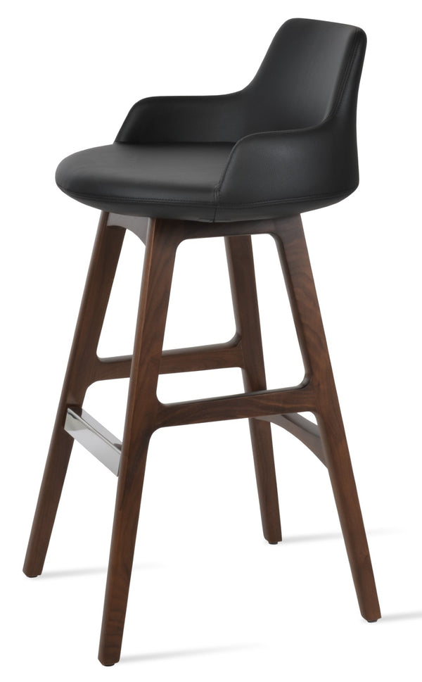 Soho Concept Dervish Stylish Barstools & Counterstools - Solid Wood, Memory Swivel, 2-year Guarantee, 350 Lbs Capacity Walnut,Black  Soho-concept-dining-chair-07781