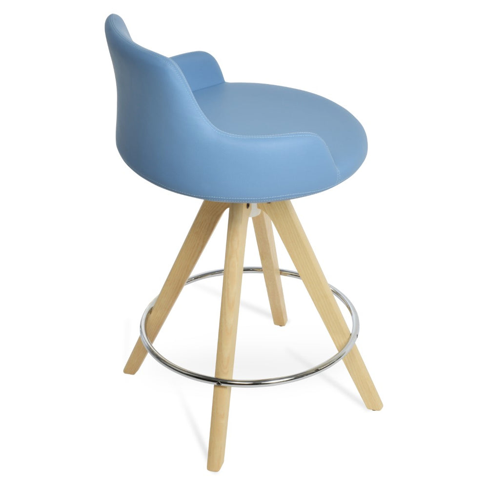 Soho Concept Dervish Pyramid Wood Barstools & Counterstools - Stylish Swivel Design, 2-year Guarantee, Durable Leatherette Light Grey,Natural,Ash  Soho-concept-dining-chair-07851